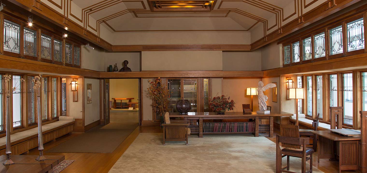 Interior view of the Frank Lloyd Wright room at The Met.
