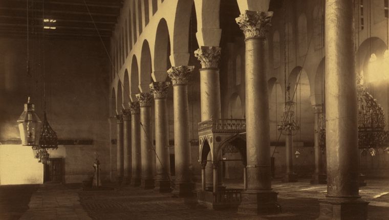 Interior of the Umayyad Mosque, ca 1867–69