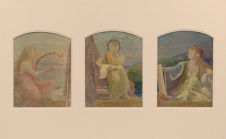 Louis Comfort Tiffany Suggestion for Three Upper Windows in Large Hall for the Residence of Mr. T. Eaton, Toronto, Canada