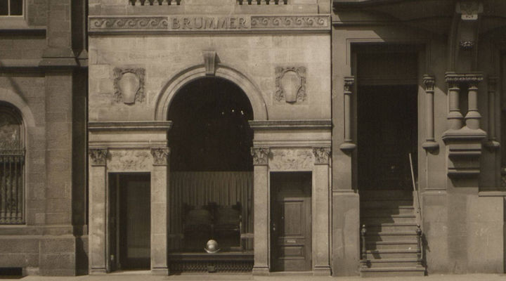 Detail of a photograph of the Brummer Gallery storefront on 57th Street in New York City