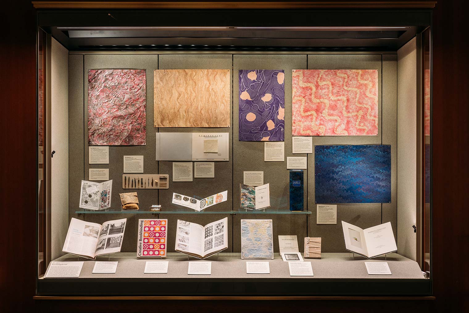 Papers on display in the exhibit