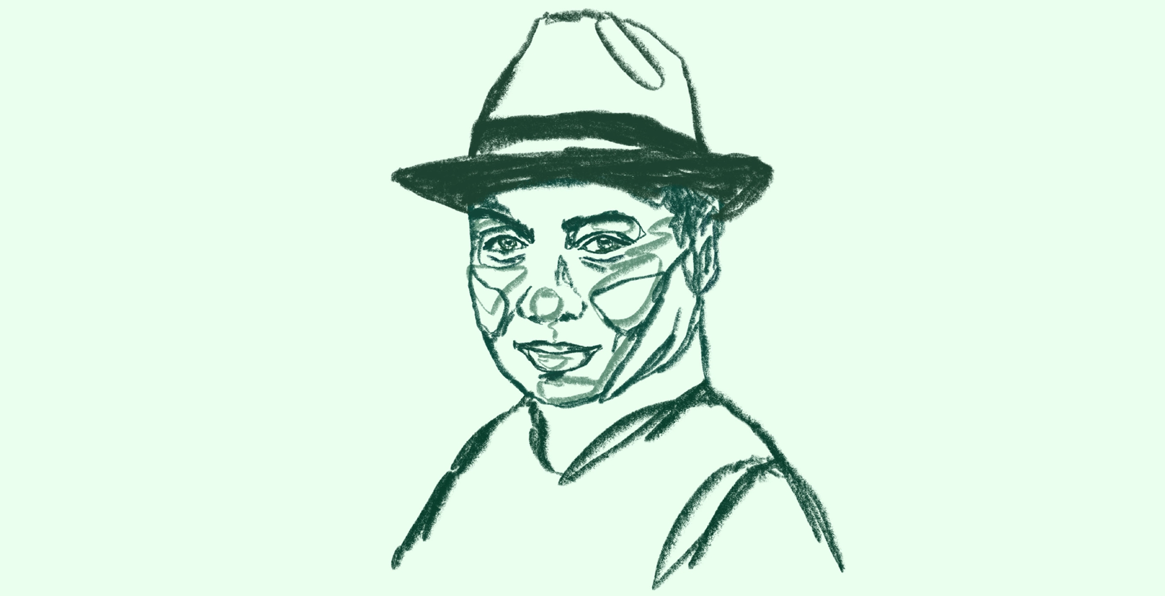 Illustrated portrait of Virgil Ortiz