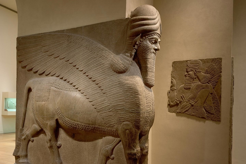 Lamassu in the Assyrian Sculpture Court at The Met