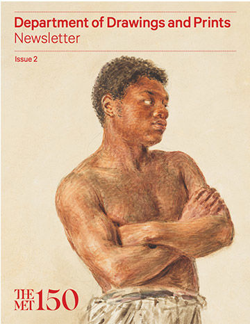 Drawing of a shirtless man crossing his arms