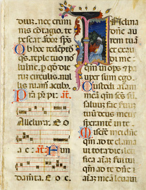 King David in an Initial I