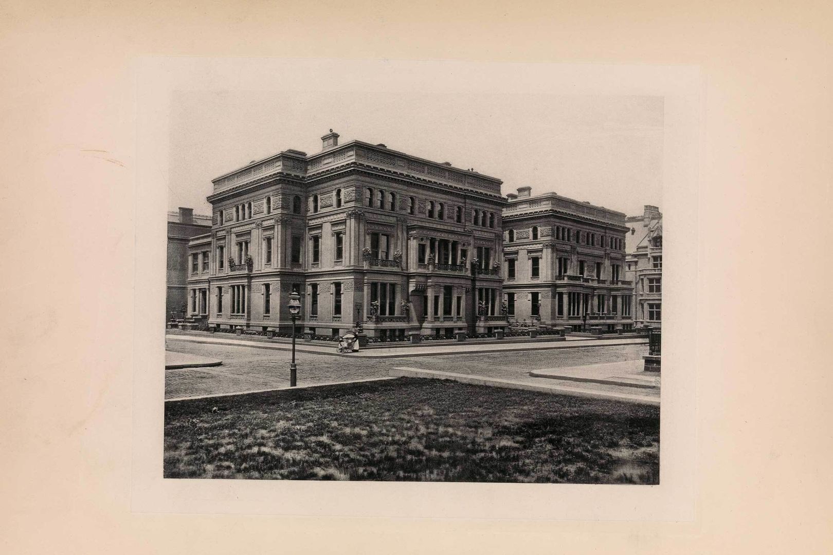 A photograph of an ornate mansion