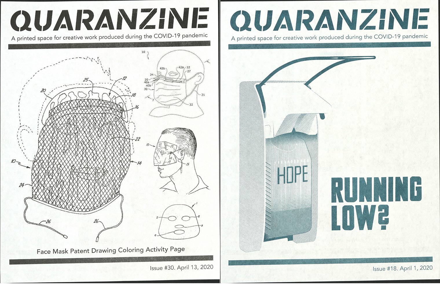 Two covers of quaranzine